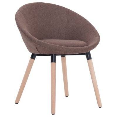 Chaise de salle à manger design moderne pieds en bois en tissu marron CDS020055 - CDS020055 - 3001050399783