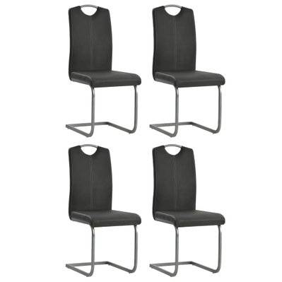 Lot de 4 chaises de salle à manger cuisine design moderne cantilever en synthétique gris CDS021374 - CDS021374 - 3001186399787