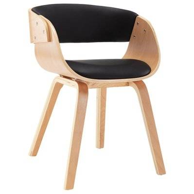 Chaise de salle à manger design moderne en bois courbé et synthétique noir CDS020060 - CDS020060 - 3001050899788