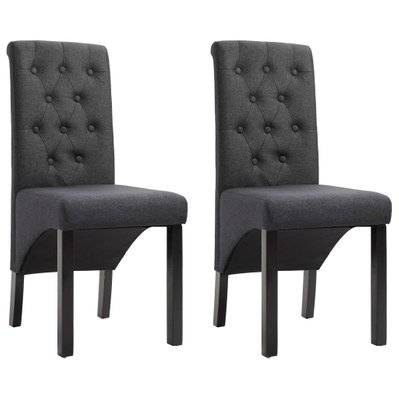 Lot de 2 chaises de salle à manger cuisine design intemporel tissu gris foncé CDS020539 - CDS020539 - 3001100199783