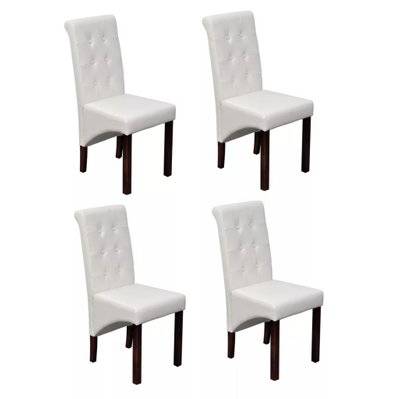 Lot de 4 chaises de salle à manger cuisine design antique synthétique blanc CDS021245 - CDS021245 - 3001173399783