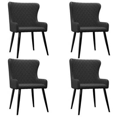 Lot de 4 chaises de salle à manger cuisine design et confortable en tissu noir CDS021844 - CDS021844 - 3000017531532
