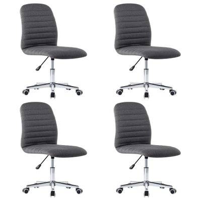 Lot de 4 chaises de salle à manger cuisine design moderne tissu gris foncé CDS021563 - CDS021563 - 3000014691536