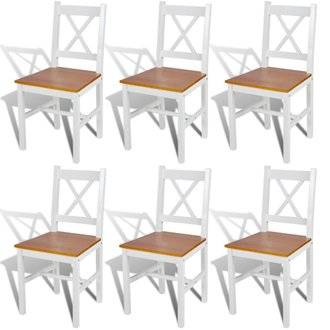 Lot de 6 chaises de salle à manger cuisine design classique Pinède blanc CDS022158