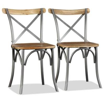 Lot de 2 chaises de salle à manger cuisine bois de manguier design industriel CDS020288 - CDS020288 - 3001074099782