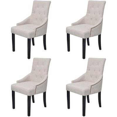 Lot de 4 chaises de salle à manger cuisine design moderne en tissu gris crème CDS021533 - CDS021533 - 3000014371537