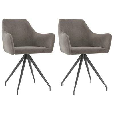 Lot de 2 chaises de salle à manger cuisine design moderne velours gris clair CDS020508 - CDS020508 - 3001097099783