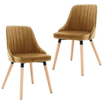 Lot de 2 chaises de salle à manger cuisine design moderne velours marron CDS020786 - CDS020786 - 3001126099784