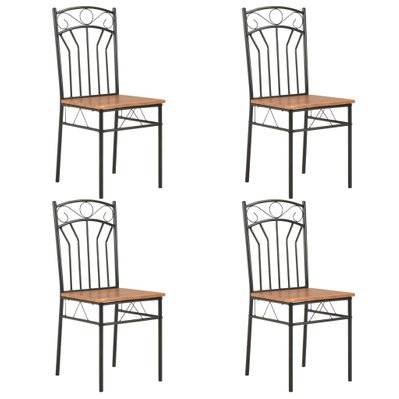 Lot de 4 chaises de salle à manger cuisine design classique marron MDF CDS021694 - CDS021694 - 3000016021539
