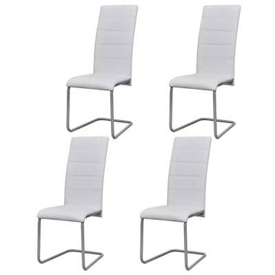 Lot de 4 chaises de salle à manger cuisine cantilever confortable et moderne en synthétique blanc CDS021345 - CDS021345 - 3001183499787