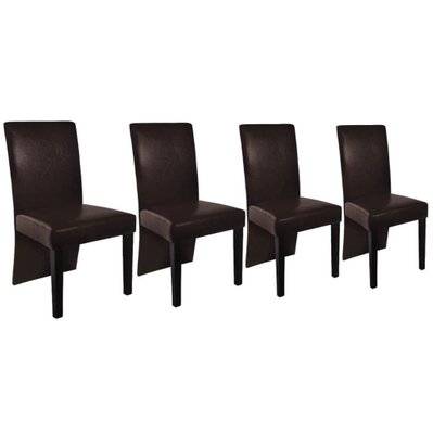 Lot de 4 chaises de salle à manger cuisine design moderne synthétique marron foncé CDS021691 - CDS021691 - 3000015991536