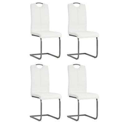 Lot de 4 chaises de salle à manger cuisine cantilever design contemporain synthétique blanc CDS021346 - CDS021346 - 3001183599784