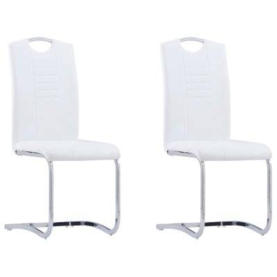 Lot de 2 chaises de salle à manger cuisine cantilever design moderne synthétique blanc CDS020304 - CDS020304 - 3001075699783