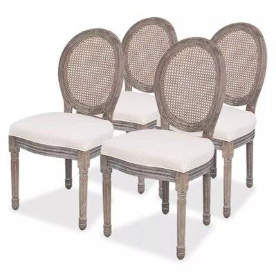 Lot de 4 chaises de salle à manger cuisine design intemporel tissu crème CDS021470 - CDS021470 - 3000013741539