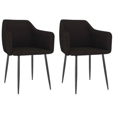 Lot de 2 chaises de salle à manger cuisine design moderne tissu noir CDS020877 - CDS020877 - 3001136299785