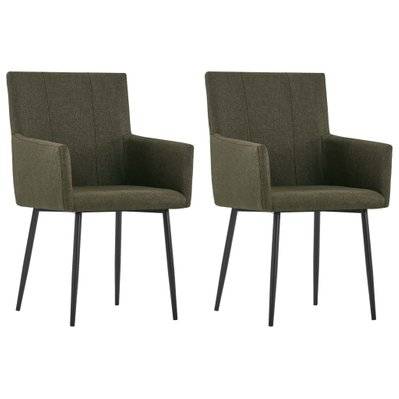 Lot de 2 chaises de salle à manger cuisine avec accoudoirs design moderne tissu marron CDS020142 - CDS020142 - 3001059099783