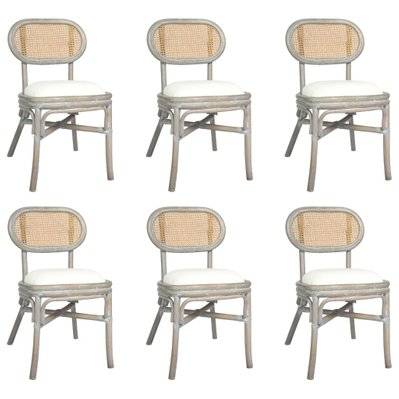 Lot de 6 chaises de salle à manger cuisine design rétro lin gris CDS022469 - CDS022469 - 3000027531539