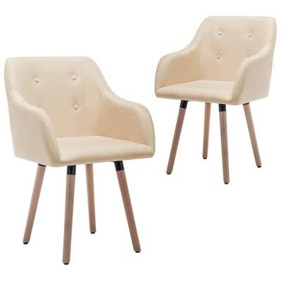 Lot de 2 chaises de salle à manger cuisine design moderne tissu crème CDS020449 - CDS020449 - 3001090999783
