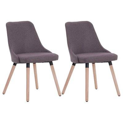 Lot de 2 chaises de salle à manger cuisine design moderne tissu taupe CDS021055 - CDS021055 - 3001154399788