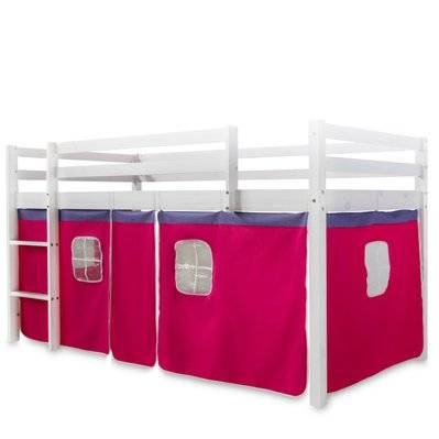 Toile rideau pour lit mezzanine ou surélevé en coton rose foncé APE06053 - APE06053 - 3001102169609
