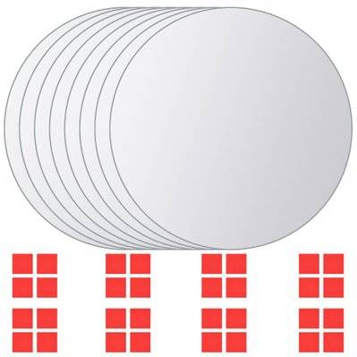 Set de 8 carreaux de miroir rond Verre avec bandes adhésives DEC022668 - DEC022668 - 3001268969600