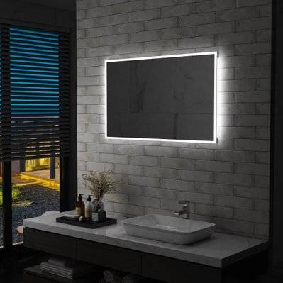 Miroir mural à LED pour salle de bains 100 x 60 cm DEC022609 - DEC022609 - 3001274869604