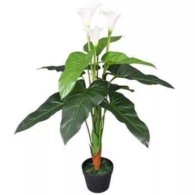 Plante artificielle avec pot lis calla 85 cm blanc DEC021926 - DEC021926 - 3001349969604