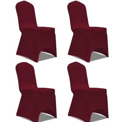 Housse de chaise extensible 4 pcs Bordeaux DEC022360 - DEC022360 - 3001299969600