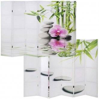 Paravent 6 panneaux pans séparateur de pièce 180x240cm motif orchidee PAR04024
