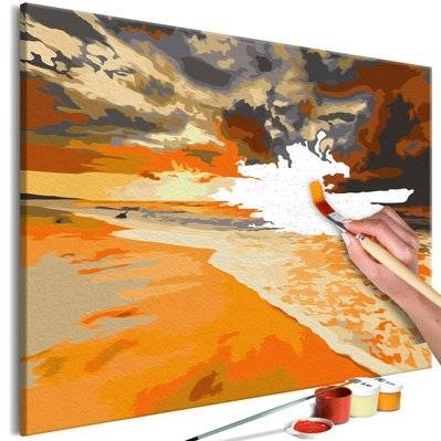 Tableau à peindre soi-même peinture par numéros motif Plage dorée 60x40 cm TPN110135 - TPN110135 - 3001499269609