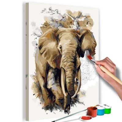 Tableau à peindre soi-même peinture par numéros motif éléphant géant 40x60 cm TPN110017 - TPN110017 - 3001511369607
