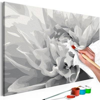 Tableau à peindre soi-même peinture par numéros motif Fleur en noir et blanc 60x40 cm TPN110069 - TPN110069 - 3001505869601