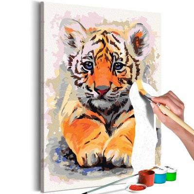 Tableau à peindre soi-même peinture par numéros motif Bébé tigre 40x60 cm TPN110019 - TPN110019 - 3001511169603