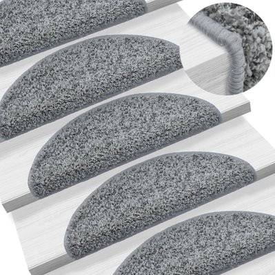 15 tapis d'escalier gris avec bandes adhésives 65 x 25 cm DEC023568 - DEC023568 - 3001177969609
