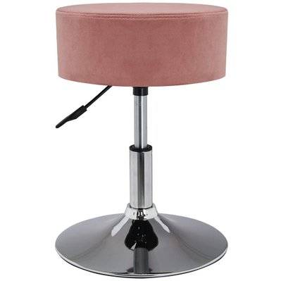 Tabouret chaise hauteur réglable en tissu velours rose TABO09054 - TABO09054 - 3000404488371