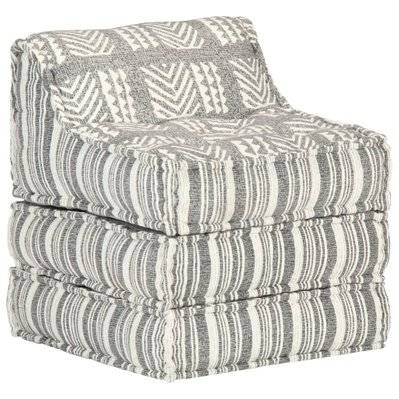 Coussin de sol pouf modulaire chaise longue en tissu gris rayé 60x70x76 cm DEC021309 - DEC021309 - 3001417869607
