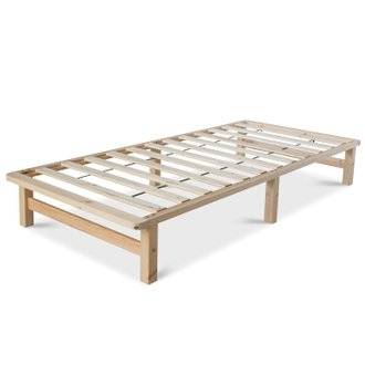 Cadre de lit palette en bois massif avec sommier à lattes 90x200cm LIT06189