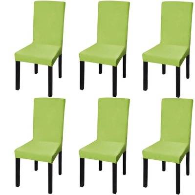 Housse de chaise droite extensible 6 pcs vert DEC022373 - DEC022373 - 3001298669600