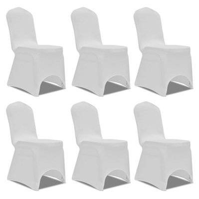 Housse blanche extensible pour chaise 6 pièces DEC022488 - DEC022488 - 3001286969606