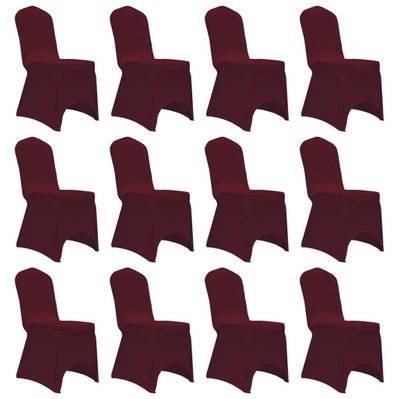 Housses élastiques de chaise Bordeaux 12 pièces DEC022526 - DEC022526 - 3001283169603