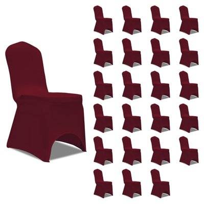 Housses élastiques de chaise Bordeaux 24 pièces DEC022540 - DEC022540 - 3001281769607