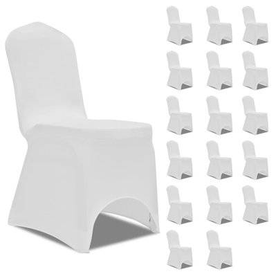 Housses élastiques de chaise Blanc 18 pièces DEC022530 - DEC022530 - 3001282769606