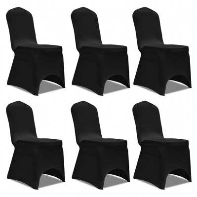 Housse extensible de chaise Noir 6 pièces DEC022489 - DEC022489 - 3001286869609