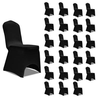 Housses élastiques de chaise Noir 24 pièces DEC022534 - DEC022534 - 3001282369608