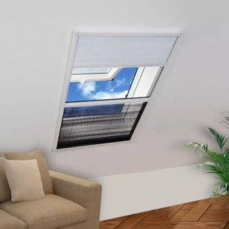 Moustiquaire plissée pour fenêtre et store Aluminium 80 x 120cm DEC022167
