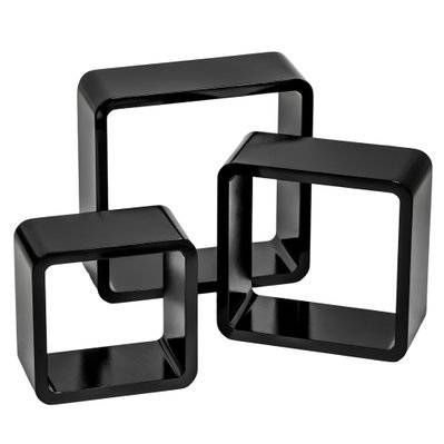 Tectake  Lot de 3 étagères cube LENA - noir - 403181 - 4061173039514