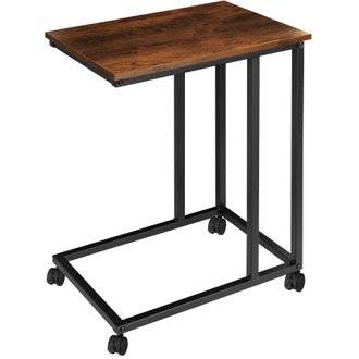 Tectake  Table d’appoint LUTON 48x35x70cm - bois foncé industriel
