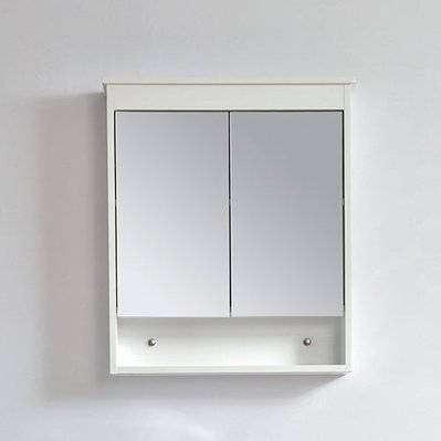 Armoire de toilette bloc-miroir 60 cm TYPO finition mélaminé blanc 54 cm - TYP-600-MIR-WHI - 3760282666253