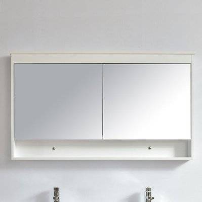 Armoire de toilette bloc-miroir 120 cm TYPO finition mélaminé blanc 114 cm - TYP-1200-MIR-WHI - 3760282666215