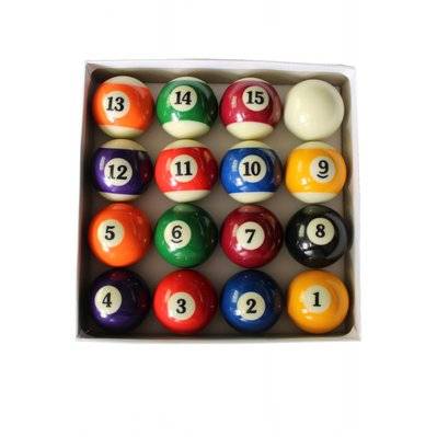 Set de 16 Boules de Billard Américain en résine (57mm) 15 boules multicolores numérotées - BBL001 - 3700998929365